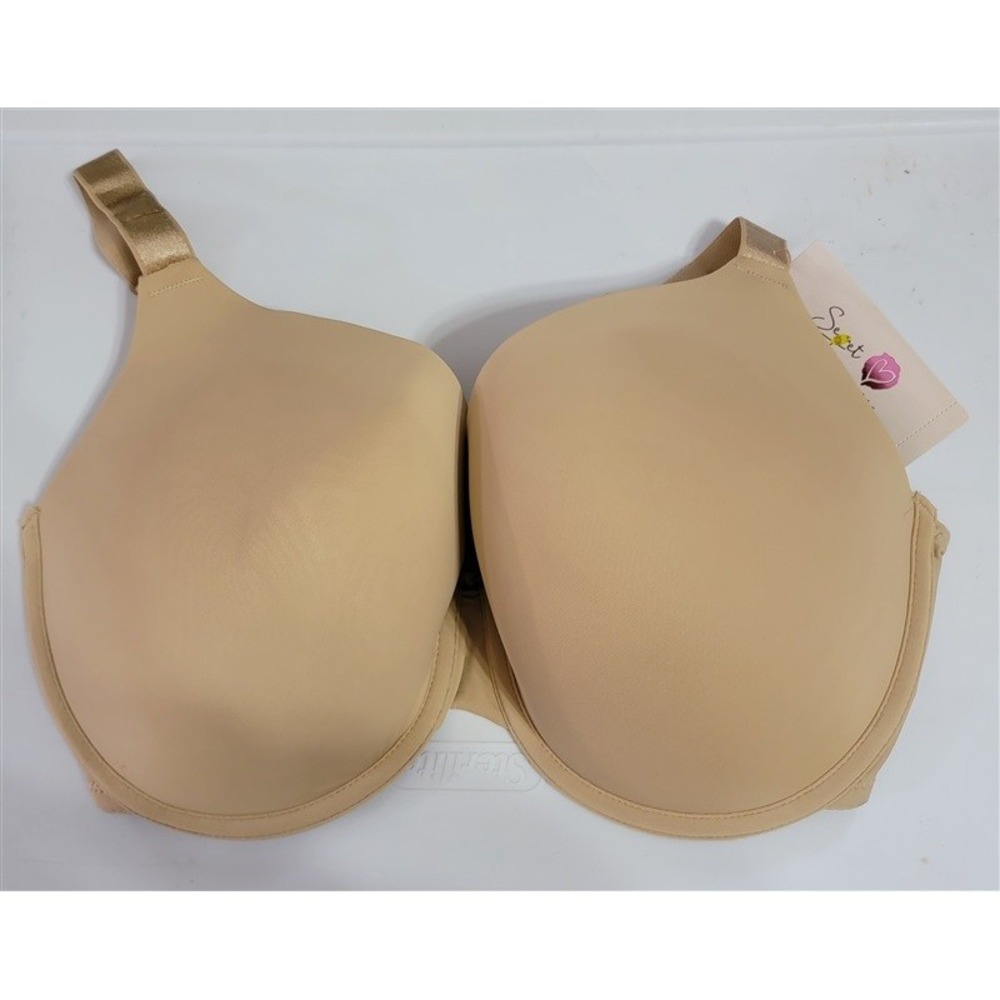 NWT 2 Secret Treasures 36DDD Lifting Plunge Bra Beige & White 97739